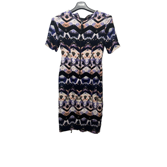 Maggy London Women’s Sheath Dress Size 4 Multicolor Geometric Print Short Sleeve - Picture 8 of 8